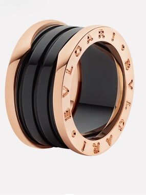 Bvlgari B.Zero1 Ring in Rose Gold & Black Ceramic